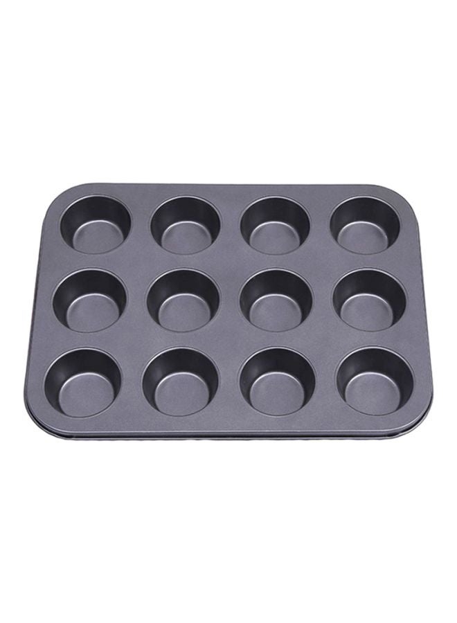 Sharpdo 12-Cavity Muffin Cupcake Mold Black 26.5x18.5cm  - Image 1
