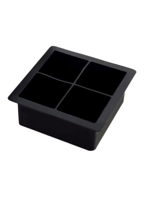 4-Compartment Ice Cube Mould Black 10x10x5cm