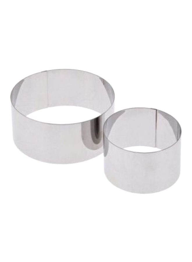 تسكوما طقم قوالب تشكيل طعام مكون من قطعتين فضي 14x13سم - Image 1