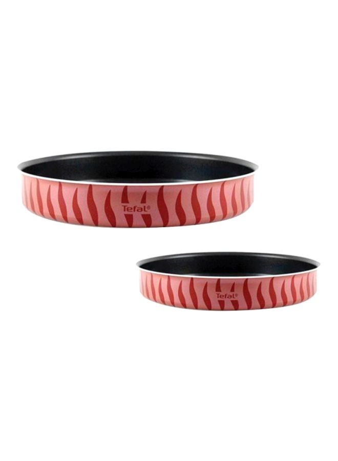 تيفال طقم من قطعتين من أطباق للفرن أسود/أحمر 7.2x41.8x40.2سم