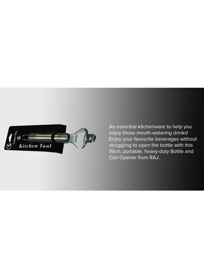 RAJ Bottle And Can Opener Silver/Black 19cm 