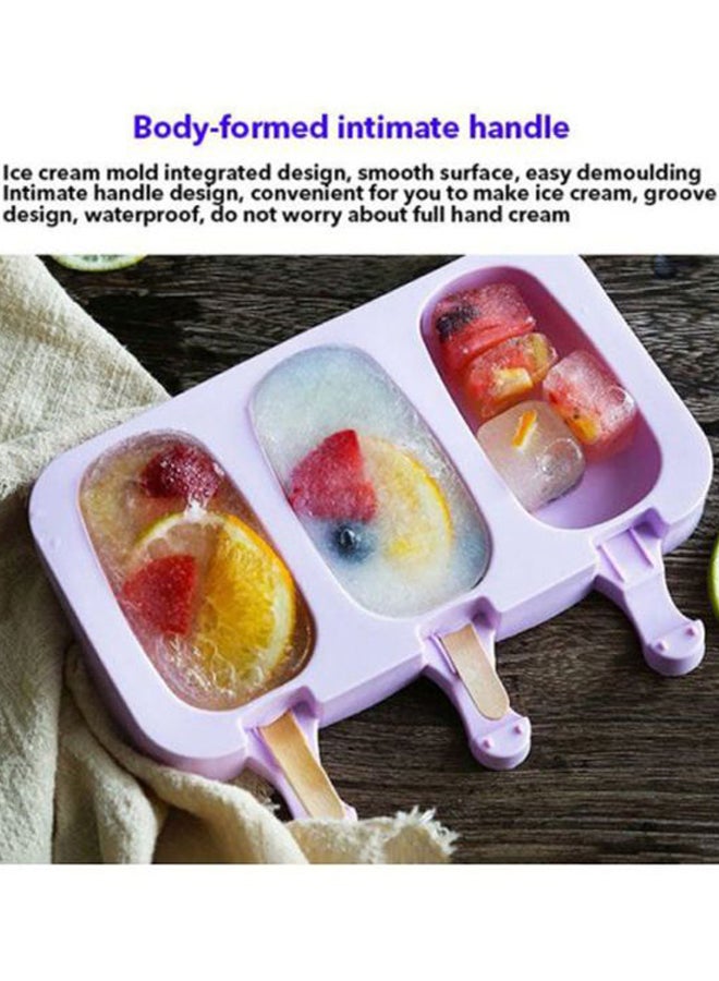 Beauenty 3-Cavity Popsicle Mould Pink/White/Beige 19.5x11x2cm - Image 2