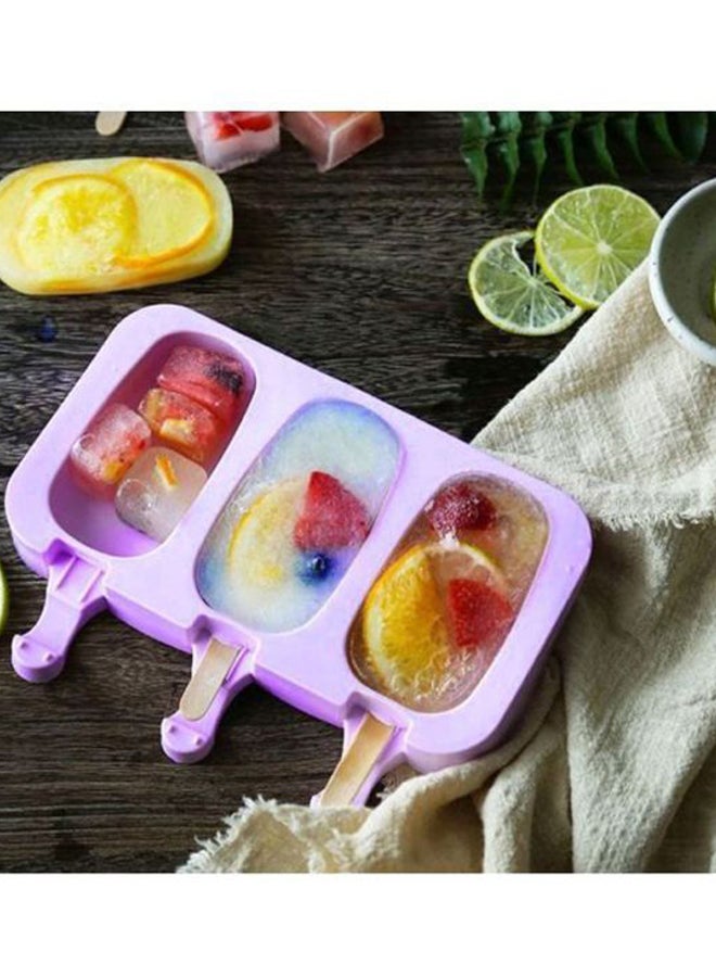 Beauenty 3-Cavity Popsicle Mould Pink/White/Beige 19.5x11x2cm - Image 3