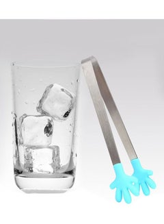 Cool Baby Hand Shape Salad BBQ Tongs Silver/Blue 13x2.5cm  - Image 3