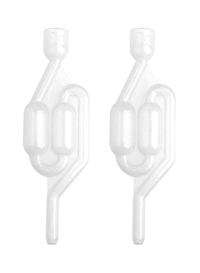 Beauenty 2-Piece S-Shaped Air Lock Beverage Making Tool Set Clear 16.8x0.7cm