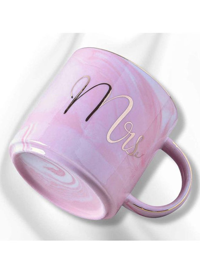 شاربدو كوب قهوة مذهّب وردي/أبيض 8.7x8.6سم - Image 2