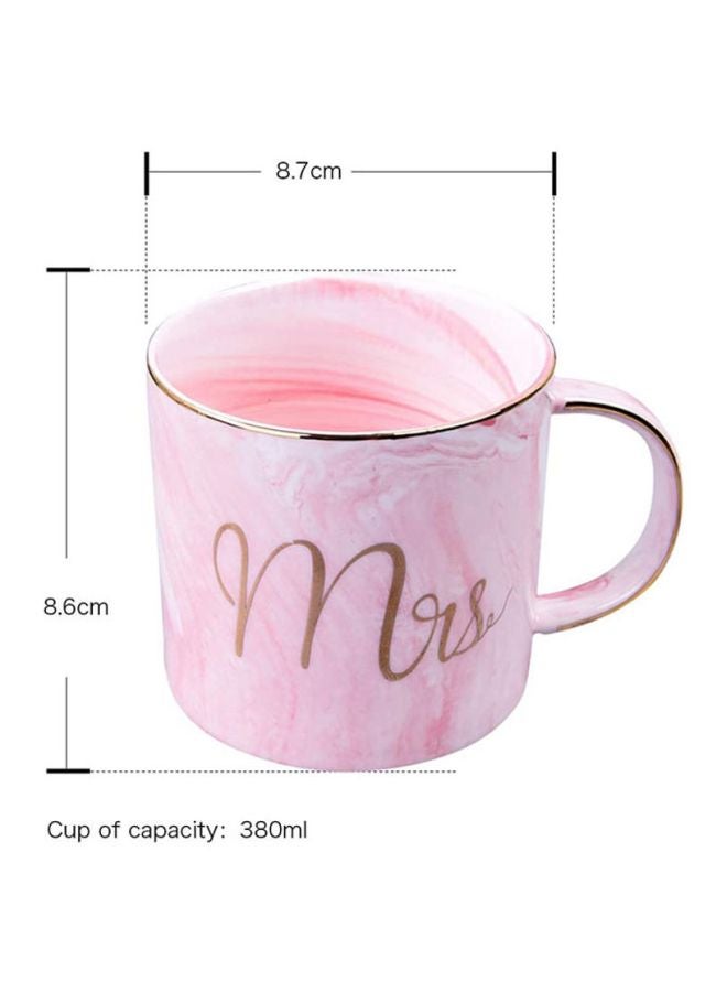 شاربدو كوب قهوة مذهّب وردي/أبيض 8.7x8.6سم - Image 4