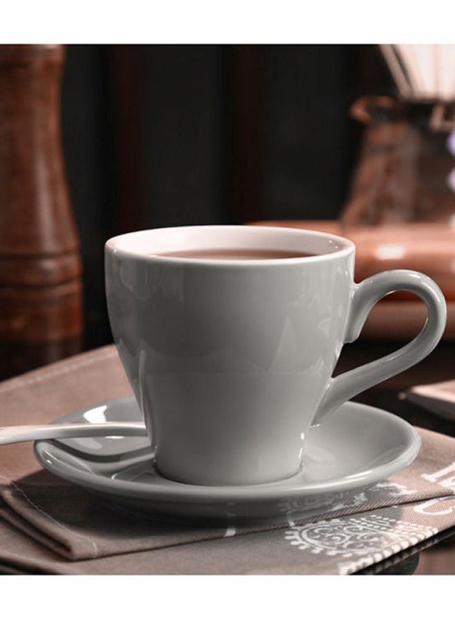 Sharpdo Glazed Coffee Cup And Saucer Grey 12.5x12.5x10.5cm - Image 2