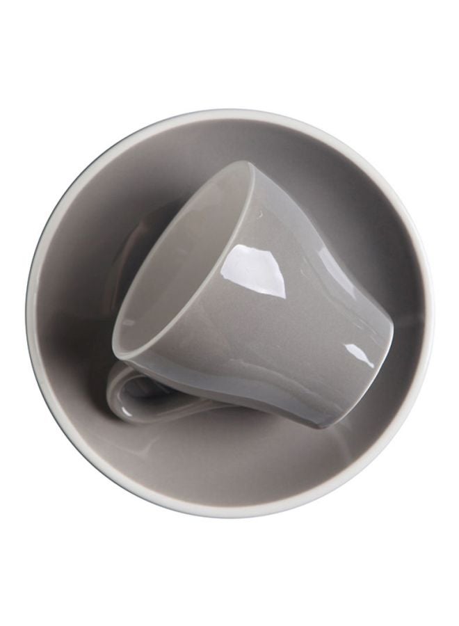 Sharpdo Glazed Coffee Cup And Saucer Grey 12.5x12.5x10.5cm - Image 3