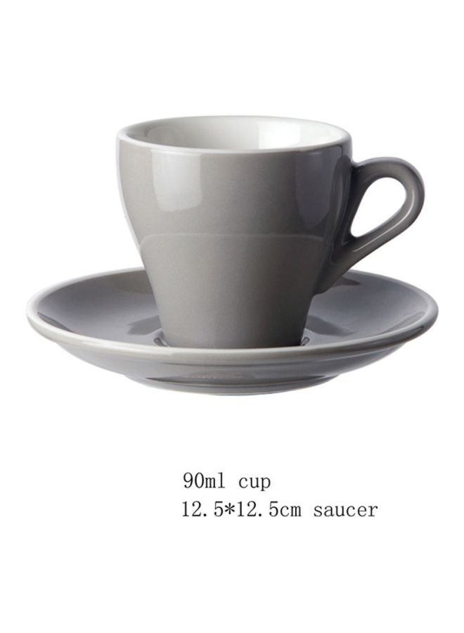Sharpdo Glazed Coffee Cup And Saucer Grey 12.5x12.5x10.5cm - Image 4