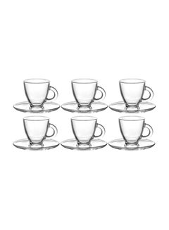 LAV 12-Piece Tea Cup And Saucer Set Clear  - Image 1