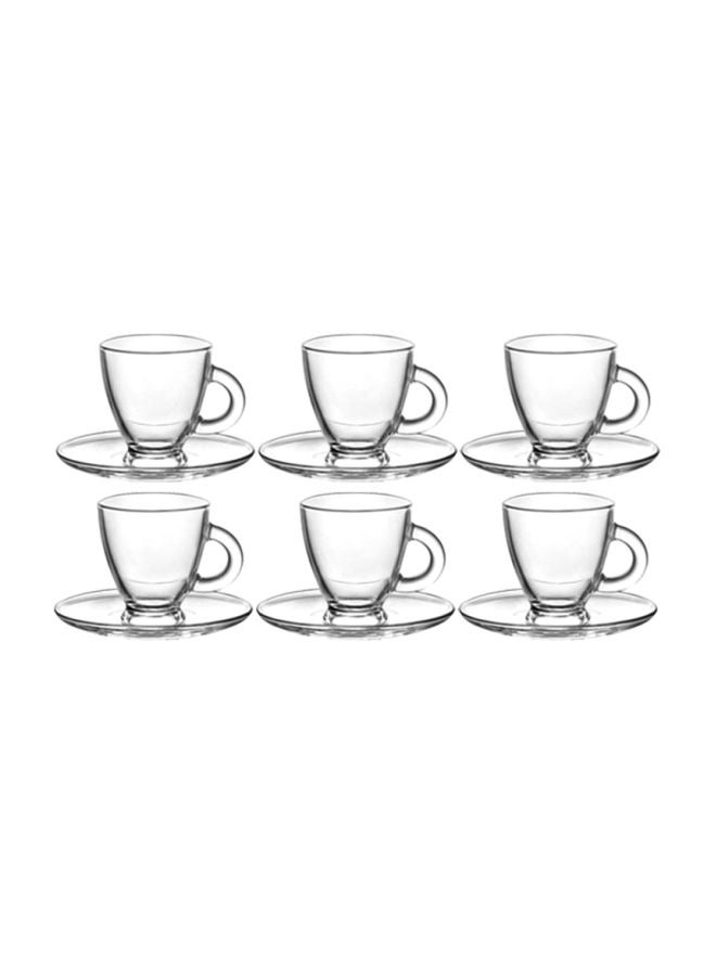 LAV 12-Piece Tea Cup And Saucer Set Clear  - Image 1