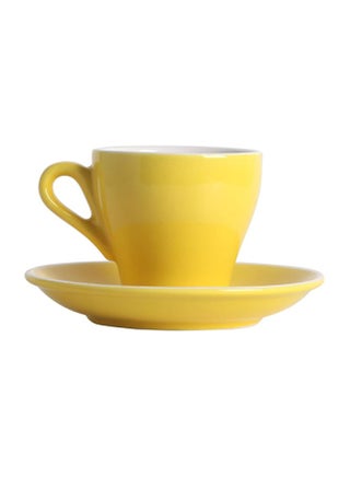 طقم كوب قهوة مع صحن بتصميم لامع أصفر 12.5x12.5x10.5سم - v1615306634/N25526918A_1