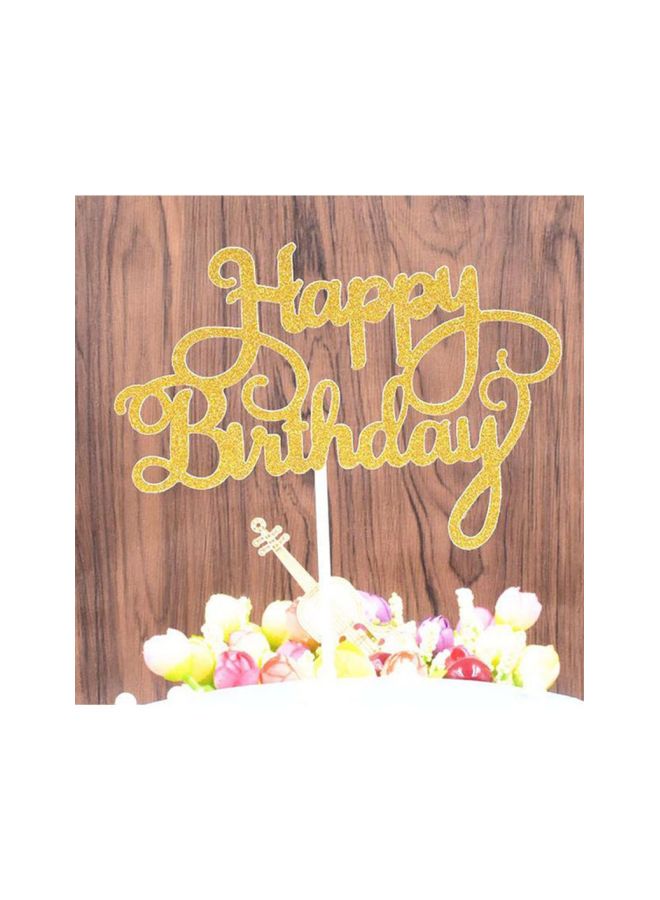 Beauenty Happy Birthday Cake Topper Yellow/White One Size - Image 2