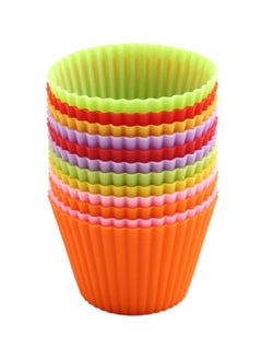 Sharpdo 12-Piece Silicone Chocolate Cupcake Liner Mold Multicolour 10x9x5cm  - Image 1