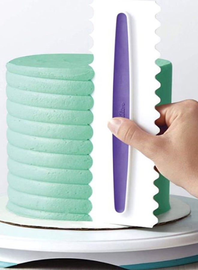 Wilton - 3-Piece Multi-Pattern Cake Icing Comb Set White/Purple 9x3inch - Image 1