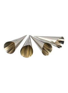 4-Piece Icing Cone Set Silver 0.4x19.2x8.2cm