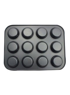 12-Hole Muffin Pan Cupcake Mould Black 35x26.5x2.8cm - v1615306966/N20630695A_2