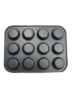 Sharpdo 12-Hole Muffin Pan Cupcake Mould Black 35x26.5x2.8cm  - Image 2