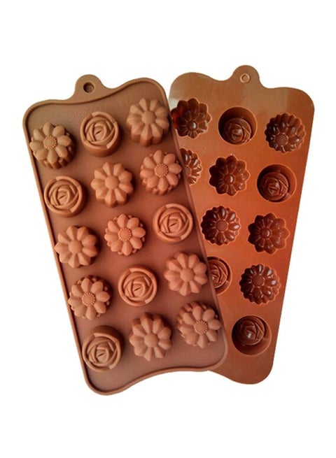 2-Piece Cake Mould Set Brown 20x10cm