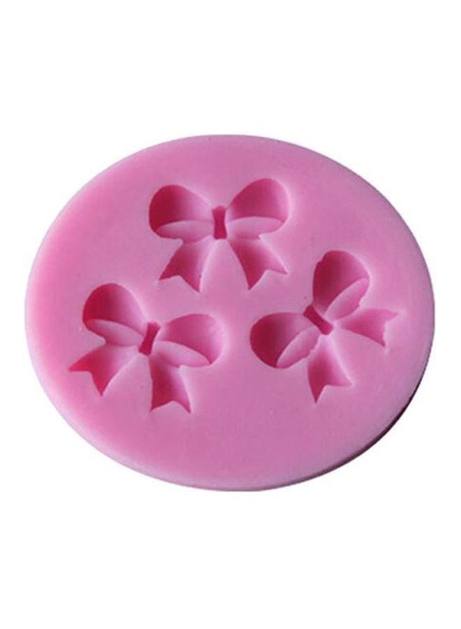 شاربدو قالب خبز على شكل عقدة بتصميم فراشة وردي/أخضر/أرجواني 5.8x5سم - Image 1