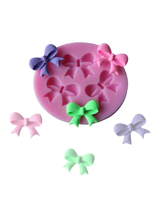 شاربدو قالب خبز على شكل عقدة بتصميم فراشة وردي/أخضر/أرجواني 5.8x5سم - Image 3