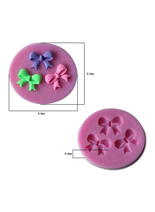 شاربدو قالب خبز على شكل عقدة بتصميم فراشة وردي/أخضر/أرجواني 5.8x5سم - Image 2