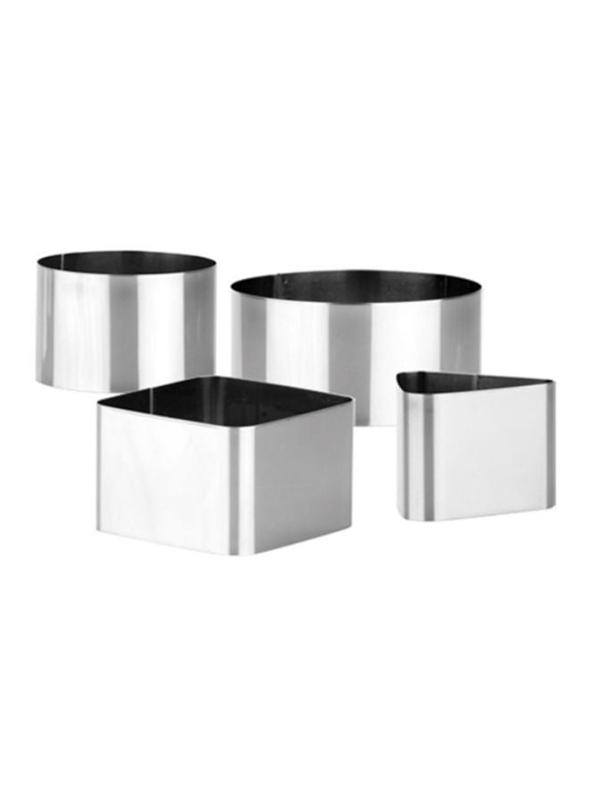 تسكوما 4 قطع من قوالب تشكيل الطعام فضي 15x6.1x14.سم - Image 1