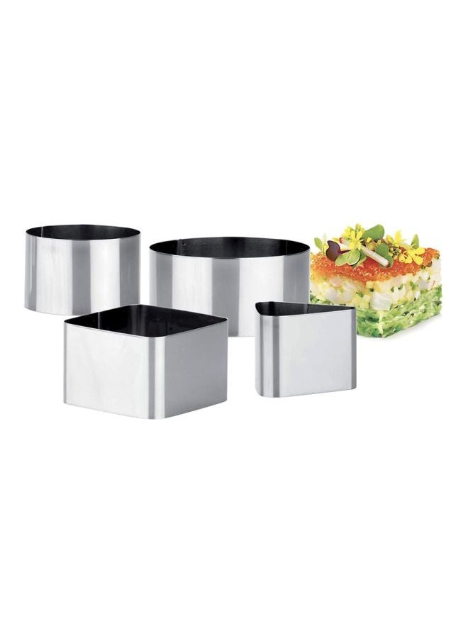 تسكوما 4 قطع من قوالب تشكيل الطعام فضي 15x6.1x14.سم - Image 2