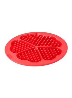 Heart-Shaped Silicone Waffle Mould Red 16x236x228mm