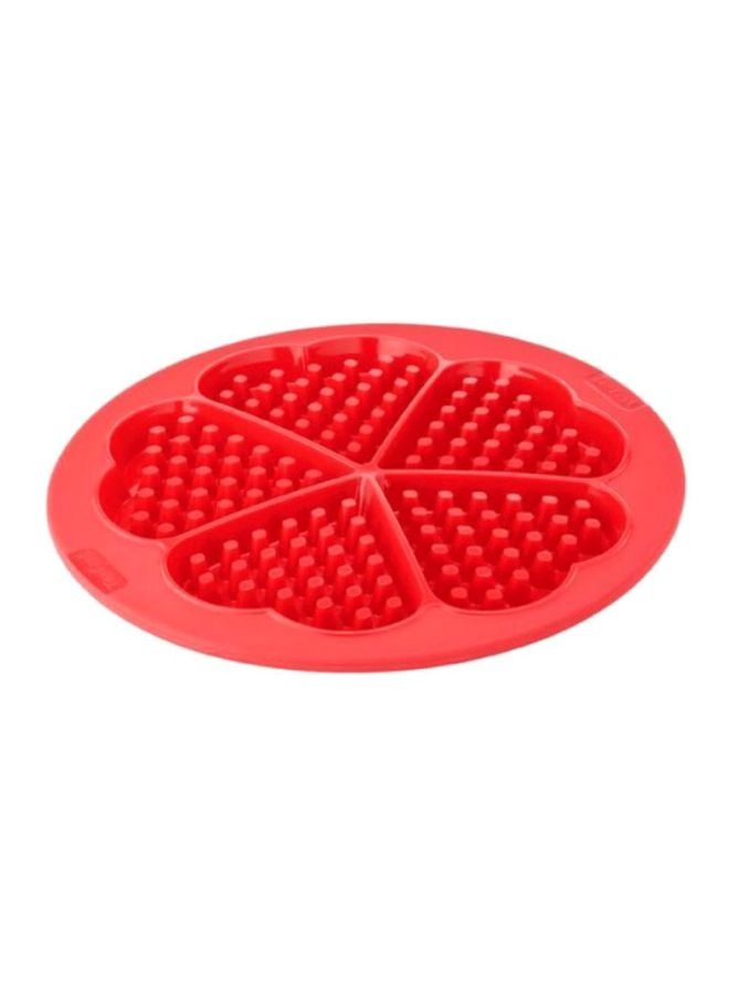 Tefal - Heart-Shaped Silicone Waffle Mould Red 16x236x228mm - Image 1
