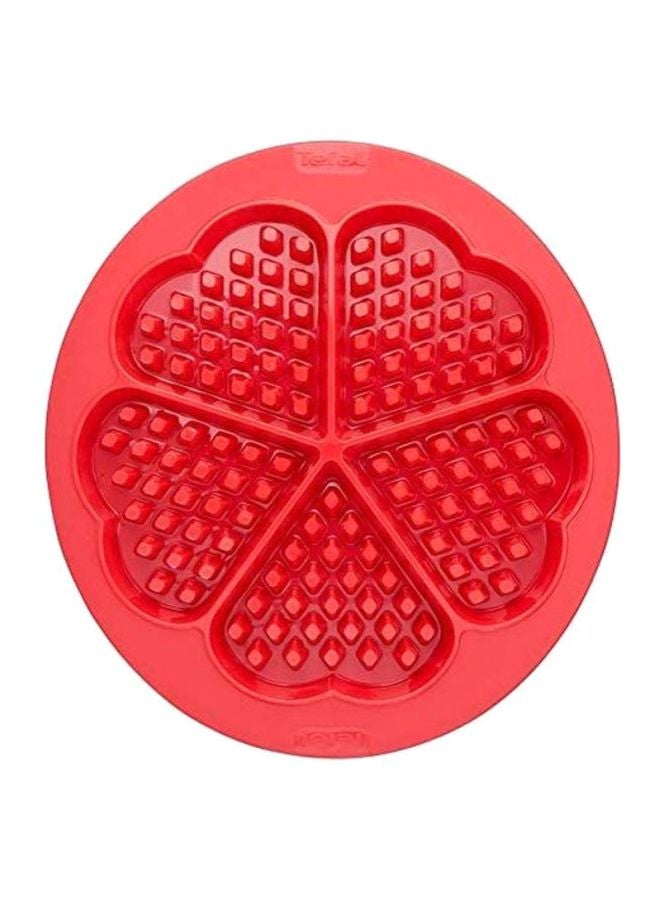 Tefal - Heart-Shaped Silicone Waffle Mould Red 16x236x228mm - Image 1