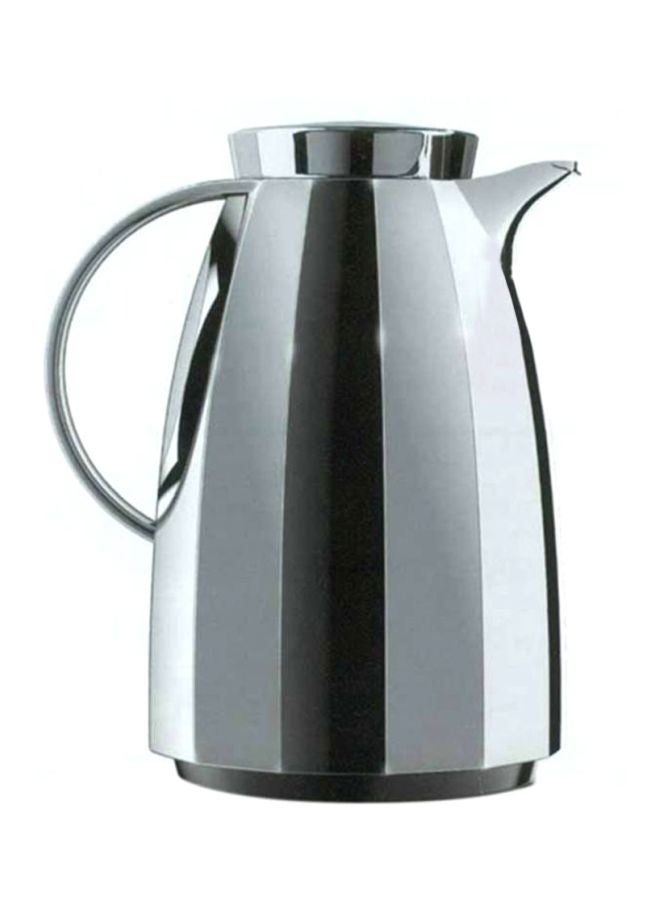 ترمس بنمط لامع وغطاء دوار فضي