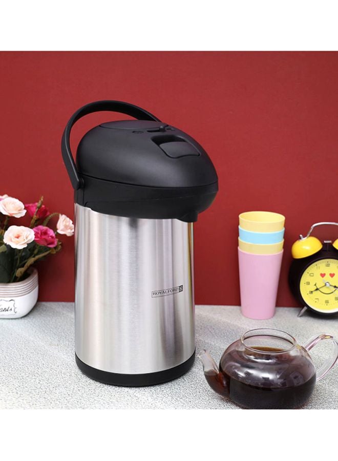 Royalford RF8336 3L Double wall Stainless Steel Vacuum Flask - Coffee Heat Insulated Thermos for Keeping Hot/Cold Retention, Double-Wall for Coffee, Hot Water, Tea, Beverage | Ideal for Commercial & Outings Silver/Black - v1615308946/N13337998A_8