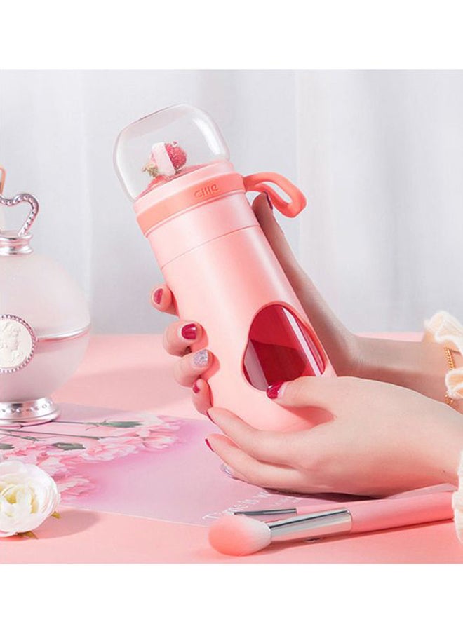 بيوينتي محضر شاي زجاجي وردي/أبيض 450ملليلتر - Image 2