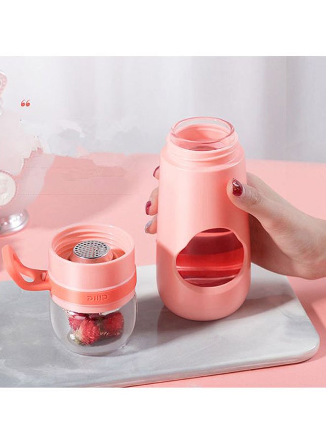 بيوينتي محضر شاي زجاجي وردي/أبيض 450ملليلتر - Image 4