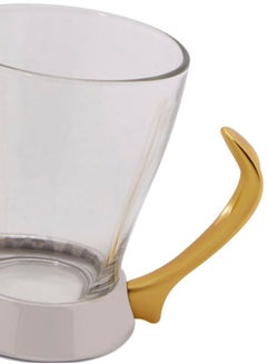 REGENT 6-Piece O2 Tea Mug Set Clear/Gold 11.2 x 29.8 x 21cm  - Image 3