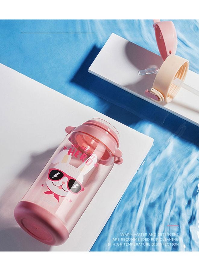 بيوينتي زجاجة مياه قابلة للنقل مطبوعة بنمط كرتوني وردي / بيج - Image 4