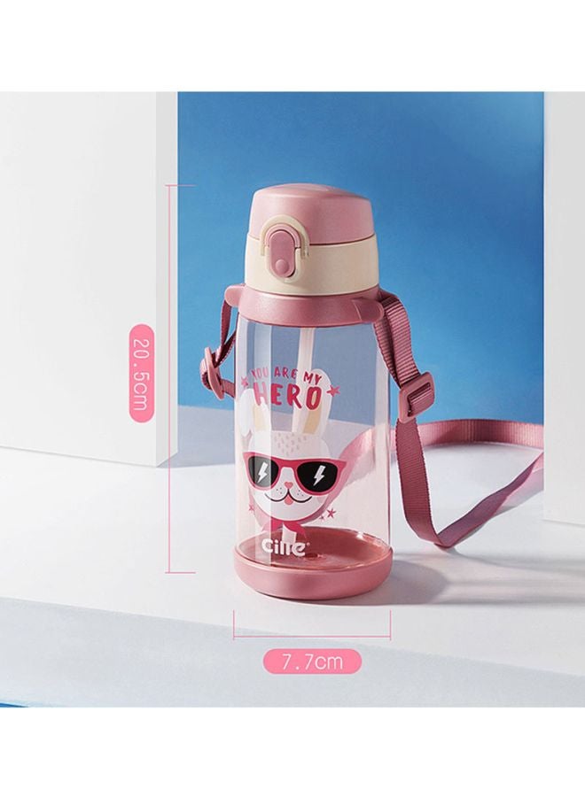 بيوينتي زجاجة مياه قابلة للنقل مطبوعة بنمط كرتوني وردي / بيج - Image 5