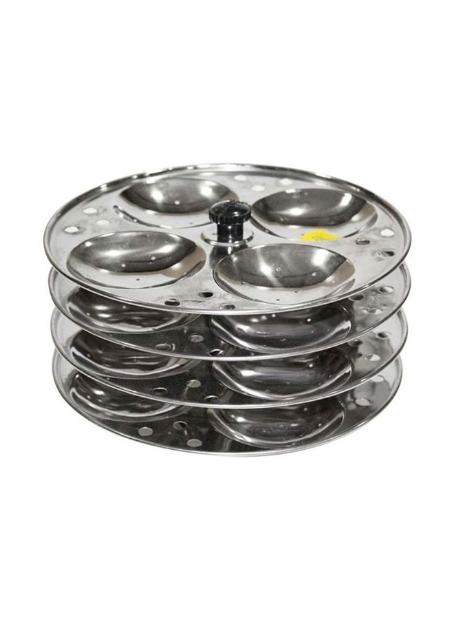 RAJ 4-Part Idly Stand Silver/Black 