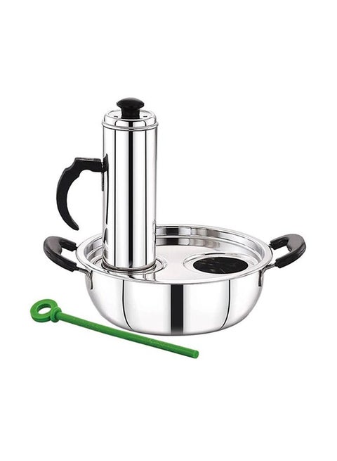3-In-1 Modern Puttu Maker Silver/Black/Green