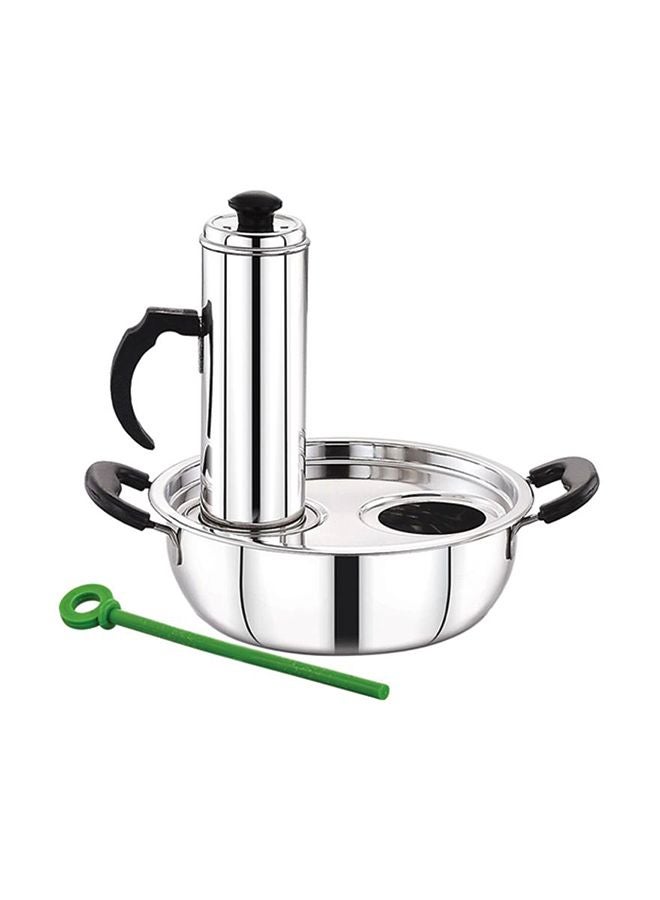 3-In-1 Modern Puttu Maker Silver/Black/Green