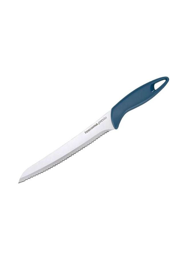 Stainless Steel Bread Knife Silver/Blue 20cm