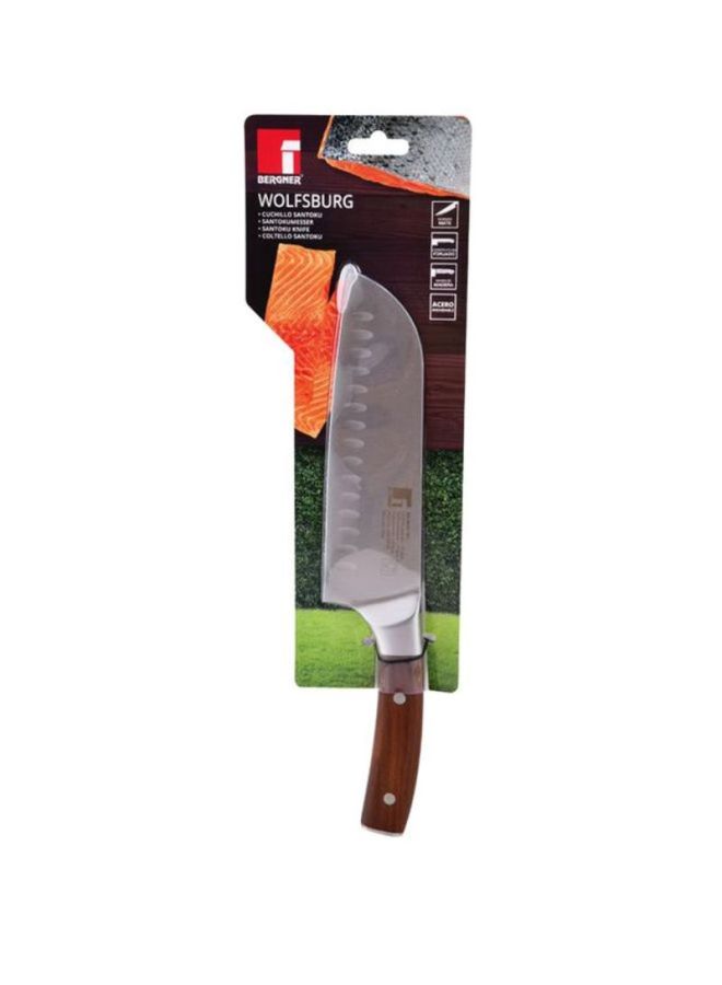 BERGNER - Wolfsburg SS Santoku Knife Silver/Brown 17.5cm - Image 1