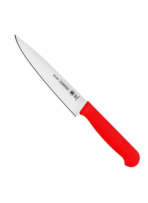 Tramontina Professional 6 Inches Meat Knife with Stainless Steel Blade and Red Polypropylene Handle with Antimicrobial Protection Red/Silver 6inch