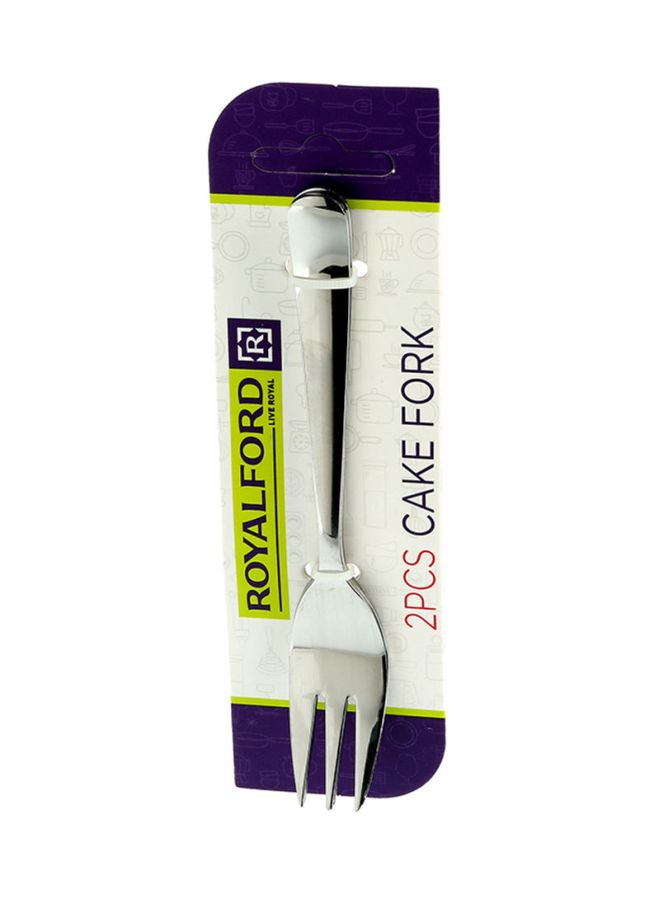 Royalford 2-Piece Stainless Steel Cake Fork Set Silver 9cm - Image 5