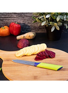 Royalford 12-Piece Fruit Knives Stainless Ss Blade With Strong Pp Handle 21Cm Multicolor Assorted Yellow/Green/Silver standard  - Image 2