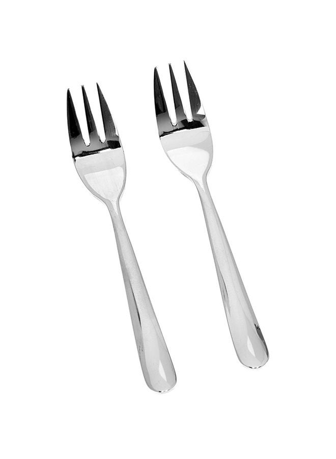 Royalford 2-Piece Stainless Steel Cake Fork Set Silver 9cm - Image 1