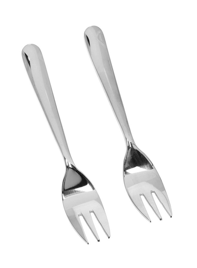 Royalford 2-Piece Stainless Steel Cake Fork Set Silver 9cm - Image 2