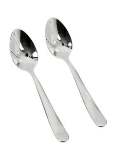 2Pieces Tea Spoon, High Grade Stainless Steel Table Ware, Marks And Resistant, Dishwasher Safe, Ergonomic Design, Mirror Finishing Silver 13.3 x 3.2 x 0.75cm